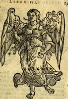 An illustration from C. Ivlii Hygini, Avgvsti liberti, Fabvlarvm liber ... Eivsdem Poeticon astronomicon libri quatuor. Quibus accessererunt similis argumenti, Palæphati De fabulosis narrationibus liber I. F. Fvlgentii Placiadis ... Mythologiarum libri III. Eivsdem De vocum antiquarum interpretatione liber I. Phornvti De natura deorum, siue Poëticarum fabularum allegoriis, speculatio. Albrici ... De deorum imaginibus liber. Arati fragmentum, Germanico Cæsare interprete. Eivsdem Phænomena græcè, cu interpretatione latina. Apollodori Biblioth. siue De decorum origine. Lilii. G. Gyraldi. De musis syntagnia. Index rerum sententiarum, & fabularum ... copiosissimus (1578)