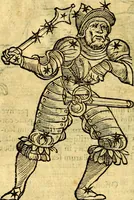 An illustration from C. Ivlii Hygini, Avgvsti liberti, Fabvlarvm liber ... Eivsdem Poeticon astronomicon libri quatuor. Quibus accessererunt similis argumenti, Palæphati De fabulosis narrationibus liber I. F. Fvlgentii Placiadis ... Mythologiarum libri III. Eivsdem De vocum antiquarum interpretatione liber I. Phornvti De natura deorum, siue Poëticarum fabularum allegoriis, speculatio. Albrici ... De deorum imaginibus liber. Arati fragmentum, Germanico Cæsare interprete. Eivsdem Phænomena græcè, cu interpretatione latina. Apollodori Biblioth. siue De decorum origine. Lilii. G. Gyraldi. De musis syntagnia. Index rerum sententiarum, & fabularum ... copiosissimus (1578)