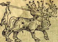 An illustration from C. Ivlii Hygini, Avgvsti liberti, Fabvlarvm liber ... Eivsdem Poeticon astronomicon libri quatuor. Quibus accessererunt similis argumenti, Palæphati De fabulosis narrationibus liber I. F. Fvlgentii Placiadis ... Mythologiarum libri III. Eivsdem De vocum antiquarum interpretatione liber I. Phornvti De natura deorum, siue Poëticarum fabularum allegoriis, speculatio. Albrici ... De deorum imaginibus liber. Arati fragmentum, Germanico Cæsare interprete. Eivsdem Phænomena græcè, cu interpretatione latina. Apollodori Biblioth. siue De decorum origine. Lilii. G. Gyraldi. De musis syntagnia. Index rerum sententiarum, & fabularum ... copiosissimus (1578)