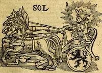 An illustration from C. Ivlii Hygini, Avgvsti liberti, Fabvlarvm liber ... Eivsdem Poeticon astronomicon libri quatuor. Quibus accessererunt similis argumenti, Palæphati De fabulosis narrationibus liber I. F. Fvlgentii Placiadis ... Mythologiarum libri III. Eivsdem De vocum antiquarum interpretatione liber I. Phornvti De natura deorum, siue Poëticarum fabularum allegoriis, speculatio. Albrici ... De deorum imaginibus liber. Arati fragmentum, Germanico Cæsare interprete. Eivsdem Phænomena græcè, cu interpretatione latina. Apollodori Biblioth. siue De decorum origine. Lilii. G. Gyraldi. De musis syntagnia. Index rerum sententiarum, & fabularum ... copiosissimus (1578)
