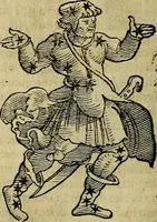 An illustration from C. Ivlii Hygini, Avgvsti liberti, Fabvlarvm liber ... antehac nunquam excusus. Evisdem Poeticon astronomicon libri quatuor. Quibus accesserunt similis agrumenti, Palaephati De fabulosis narrationibus, liber I. F. Fvlgentii Placiadis ... Mythologiarum libri III. Eivsdem De uocum antiquarum interpretatione, liber I. Arati Phainomenon fragmentum, Germanico Caesare interprete. Eivsdem Phaenomena Graece, cum interpretatione latina Procli De sphaera libellus, Graece & Latine. Index rerum & fabularum .. (1535)
