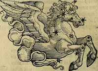An illustration from C. Ivlii Hygini, Avgvsti liberti, Fabvlarvm liber ... antehac nunquam excusus. Evisdem Poeticon astronomicon libri quatuor. Quibus accesserunt similis agrumenti, Palaephati De fabulosis narrationibus, liber I. F. Fvlgentii Placiadis ... Mythologiarum libri III. Eivsdem De uocum antiquarum interpretatione, liber I. Arati Phainomenon fragmentum, Germanico Caesare interprete. Eivsdem Phaenomena Graece, cum interpretatione latina Procli De sphaera libellus, Graece & Latine. Index rerum & fabularum .. (1535)
