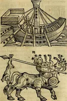 An illustration from C. Ivlii Hygini, Avgvsti liberti, Fabvlarvm liber ... antehac nunquam excusus. Evisdem Poeticon astronomicon libri quatuor. Quibus accesserunt similis agrumenti, Palaephati De fabulosis narrationibus, liber I. F. Fvlgentii Placiadis ... Mythologiarum libri III. Eivsdem De uocum antiquarum interpretatione, liber I. Arati Phainomenon fragmentum, Germanico Caesare interprete. Eivsdem Phaenomena Graece, cum interpretatione latina Procli De sphaera libellus, Graece & Latine. Index rerum & fabularum .. (1535)