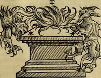 An illustration from C. Ivlii Hygini, Avgvsti liberti, Fabvlarvm liber ... antehac nunquam excusus. Evisdem Poeticon astronomicon libri quatuor. Quibus accesserunt similis agrumenti, Palaephati De fabulosis narrationibus, liber I. F. Fvlgentii Placiadis ... Mythologiarum libri III. Eivsdem De uocum antiquarum interpretatione, liber I. Arati Phainomenon fragmentum, Germanico Caesare interprete. Eivsdem Phaenomena Graece, cum interpretatione latina Procli De sphaera libellus, Graece & Latine. Index rerum & fabularum .. (1535)