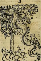 An illustration from C. Ivlii Hygini, Avgvsti liberti, Fabvlarvm liber ... antehac nunquam excusus. Evisdem Poeticon astronomicon libri quatuor. Quibus accesserunt similis agrumenti, Palaephati De fabulosis narrationibus, liber I. F. Fvlgentii Placiadis ... Mythologiarum libri III. Eivsdem De uocum antiquarum interpretatione, liber I. Arati Phainomenon fragmentum, Germanico Caesare interprete. Eivsdem Phaenomena Graece, cum interpretatione latina Procli De sphaera libellus, Graece & Latine. Index rerum & fabularum .. (1535)