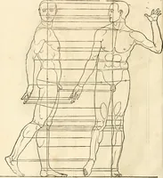 An illustration from Clariss[imi] pictoris et geometræ Alberti Dureri, De varietate figurarum et flexuris partium ac gestib[um] imaginum, : libri duo, cqui priorib[us] De symmetria quondam editis, nunc primum in latinum conversi accesserunt (1534)