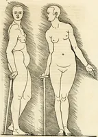 An illustration from Clariss[imi] pictoris et geometræ Alberti Dureri, De varietate figurarum et flexuris partium ac gestib[um] imaginum, : libri duo, cqui priorib[us] De symmetria quondam editis, nunc primum in latinum conversi accesserunt (1534)