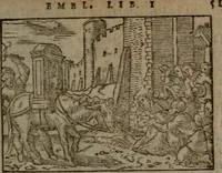 Picture 35 of 110 from Clariss. viri Dn. Andreae Alciati Emblematum libri duo : aucti & restituti, & perelegantibus figuris illustrati, cum succinctis commentariolis ... (1639), leaf 70