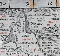 An illustration from Claudii Ptholemaei Alexandrini Liber geographiae cum tabulis et uniuersali figura : et cum additione locorum quae a recentioribus reperta sunt diligenti cura emendatus et impressus (1511)