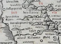 An illustration from Claudii Ptholemaei Alexandrini Liber geographiae cum tabulis et uniuersali figura : et cum additione locorum quae a recentioribus reperta sunt diligenti cura emendatus et impressus (1511)