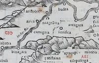 An illustration from Claudii Ptholemaei Alexandrini Liber geographiae cum tabulis et uniuersali figura : et cum additione locorum quae a recentioribus reperta sunt diligenti cura emendatus et impressus (1511)