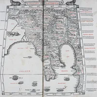 An illustration from Claudii Ptholemaei Alexandrini Liber geographiae cum tabulis et uniuersali figura : et cum additione locorum quae a recentioribus reperta sunt diligenti cura emendatus et impressus (1511)