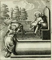 An illustration from Cl. Bruins Aanmerkingen op Otto van Veens Zinnebeelden der goddelyke liefde (1726)