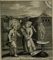An illustration from Cl. Bruins Aanmerkingen, op Otto van Veens Zinnebeelden der goddelyke liefde (1726)