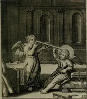 An illustration from Cl. Bruins Aanmerkingen, op Otto van Veens Zinnebeelden der goddelyke liefde (1726)