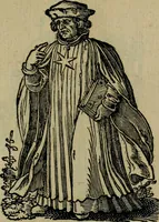 An illustration from Cleri totius Romanae ecclesiae subiecti, seu, Pontificiorvm ordinvm omnivm omnino vtrivsqve sexvs, habitvs, artificiosissimis figuris, quibus Francisci Modii singula octosticha adiecta sunt, nunc primùm à Ivdoco Ammanno expressi: neqve vnquam antehac similiter editi. Addito libello singvlari eivsdem Francisci Modij Brug. in quo cuiusque ordinis ecclesiastici origo, progressus & vestitus ratio breuiter ex variis historicis delineatur (1585)