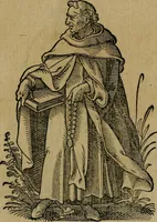 An illustration from Cleri totius Romanae ecclesiae subiecti, seu, Pontificiorvm ordinvm omnivm omnino vtrivsqve sexvs, habitvs, artificiosissimis figuris, quibus Francisci Modii singula octosticha adiecta sunt, nunc primùm à Ivdoco Ammanno expressi: neqve vnquam antehac similiter editi. Addito libello singvlari eivsdem Francisci Modij Brug. in quo cuiusque ordinis ecclesiastici origo, progressus & vestitus ratio breuiter ex variis historicis delineatur (1585)