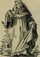 An illustration from Cleri totius Romanae ecclesiae subiecti, seu, Pontificiorvm ordinvm omnivm omnino vtrivsqve sexvs, habitvs, artificiosissimis figuris, quibus Francisci Modii singula octosticha adiecta sunt, nunc primùm à Ivdoco Ammanno expressi: neqve vnquam antehac similiter editi. Addito libello singvlari eivsdem Francisci Modij Brug. in quo cuiusque ordinis ecclesiastici origo, progressus & vestitus ratio breuiter ex variis historicis delineatur (1585)
