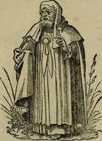 An illustration from Cleri totius Romanae ecclesiae subiecti, seu, Pontificiorvm ordinvm omnivm omnino vtrivsqve sexvs, habitvs, artificiosissimis figuris, quibus Francisci Modii singula octosticha adiecta sunt, nunc primùm à Ivdoco Ammanno expressi: neqve vnquam antehac similiter editi. Addito libello singvlari eivsdem Francisci Modij Brug. in quo cuiusque ordinis ecclesiastici origo, progressus & vestitus ratio breuiter ex variis historicis delineatur (1585)