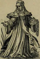 An illustration from Cleri totius Romanae ecclesiae subiecti, seu, Pontificiorvm ordinvm omnivm omnino vtrivsqve sexvs, habitvs, artificiosissimis figuris, quibus Francisci Modii singula octosticha adiecta sunt, nunc primùm à Ivdoco Ammanno expressi: neqve vnquam antehac similiter editi. Addito libello singvlari eivsdem Francisci Modij Brug. in quo cuiusque ordinis ecclesiastici origo, progressus & vestitus ratio breuiter ex variis historicis delineatur (1585)