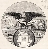 An illustration from Cleveland Chemical Paint Company : manufacturers of Bradley's enameled paint : pure white and over one hundred different colors. (1871)