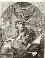 An illustration from Collection de cent-vingt estampes, gravée d'après les tableaux & dessins qui composoient le cabinet de m. Poullain ... précédée d'un abrégé historique de la vie des auteurs qui la composent ... Cette suite a été exécutée sous la direction du sieur Fr. Basan ... par de jeunes artistes des deux sexes, dont les talens se font connoître & accroissent de jour en jour. Le sr. Moitte ... en avoit fait les dessins, d'après les tableaux .. (1781)