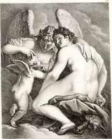 An illustration from Collection de cent-vingt estampes, gravée d'après les tableaux & dessins qui composoient le cabinet de m. Poullain ... précédée d'un abrégé historique de la vie des auteurs qui la composent ... Cette suite a été exécutée sous la direction du sieur Fr. Basan ... par de jeunes artistes des deux sexes, dont les talens se font connoître & accroissent de jour en jour. Le sr. Moitte ... en avoit fait les dessins, d'après les tableaux .. (1781)