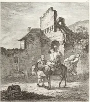 An illustration from Collection de cent-vingt estampes, gravée d'après les tableaux & dessins qui composoient le cabinet de m. Poullain ... précédée d'un abrégé historique de la vie des auteurs qui la composent ... Cette suite a été exécutée sous la direction du sieur Fr. Basan ... par de jeunes artistes des deux sexes, dont les talens se font connoître & accroissent de jour en jour. Le sr. Moitte ... en avoit fait les dessins, d'après les tableaux .. (1781)