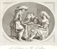 An illustration from Collection de cent-vingt estampes, gravée d'après les tableaux & dessins qui composoient le cabinet de m. Poullain ... précédée d'un abrégé historique de la vie des auteurs qui la composent ... Cette suite a été exécutée sous la direction du sieur Fr. Basan ... par de jeunes artistes des deux sexes, dont les talens se font connoître & accroissent de jour en jour. Le sr. Moitte ... en avoit fait les dessins, d'après les tableaux .. (1781)
