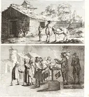An illustration from Collection de cent-vingt estampes, gravée d'après les tableaux & dessins qui composoient le cabinet de m. Poullain ... précédée d'un abrégé historique de la vie des auteurs qui la composent ... Cette suite a été exécutée sous la direction du sieur Fr. Basan ... par de jeunes artistes des deux sexes, dont les talens se font connoître & accroissent de jour en jour. Le sr. Moitte ... en avoit fait les dessins, d'après les tableaux .. (1781)