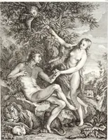 An illustration from Collection de cent-vingt estampes, gravée d'après les tableaux & dessins qui composoient le cabinet de m. Poullain ... précédée d'un abrégé historique de la vie des auteurs qui la composent ... Cette suite a été exécutée sous la direction du sieur Fr. Basan ... par de jeunes artistes des deux sexes, dont les talens se font connoître & accroissent de jour en jour. Le sr. Moitte ... en avoit fait les dessins, d'après les tableaux .. (1781)