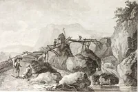 An illustration from Collection de cent-vingt estampes, gravée d'après les tableaux & dessins qui composoient le cabinet de m. Poullain ... précédée d'un abrégé historique de la vie des auteurs qui la composent ... Cette suite a été exécutée sous la direction du sieur Fr. Basan ... par de jeunes artistes des deux sexes, dont les talens se font connoître & accroissent de jour en jour. Le sr. Moitte ... en avoit fait les dessins, d'après les tableaux .. (1781)