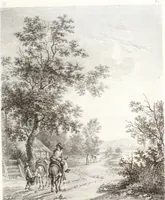 An illustration from Collection de cent-vingt estampes, gravée d'après les tableaux & dessins qui composoient le cabinet de m. Poullain ... précédée d'un abrégé historique de la vie des auteurs qui la composent ... Cette suite a été exécutée sous la direction du sieur Fr. Basan ... par de jeunes artistes des deux sexes, dont les talens se font connoître & accroissent de jour en jour. Le sr. Moitte ... en avoit fait les dessins, d'après les tableaux .. (1781)