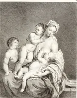 An illustration from Collection de cent-vingt estampes, gravée d'après les tableaux & dessins qui composoient le cabinet de m. Poullain ... précédée d'un abrégé historique de la vie des auteurs qui la composent ... Cette suite a été exécutée sous la direction du sieur Fr. Basan ... par de jeunes artistes des deux sexes, dont les talens se font connoître & accroissent de jour en jour. Le sr. Moitte ... en avoit fait les dessins, d'après les tableaux .. (1781)