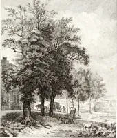 An illustration from Collection de cent-vingt estampes, gravée d'après les tableaux & dessins qui composoient le cabinet de m. Poullain ... précédée d'un abrégé historique de la vie des auteurs qui la composent ... Cette suite a été exécutée sous la direction du sieur Fr. Basan ... par de jeunes artistes des deux sexes, dont les talens se font connoître & accroissent de jour en jour. Le sr. Moitte ... en avoit fait les dessins, d'après les tableaux .. (1781)