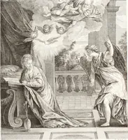 An illustration from Collection de cent-vingt estampes, gravée d'après les tableaux & dessins qui composoient le cabinet de m. Poullain ... précédée d'un abrégé historique de la vie des auteurs qui la composent ... Cette suite a été exécutée sous la direction du sieur Fr. Basan ... par de jeunes artistes des deux sexes, dont les talens se font connoître & accroissent de jour en jour. Le sr. Moitte ... en avoit fait les dessins, d'après les tableaux .. (1781)