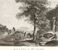 An illustration from Collection de cent-vingt estampes, gravée d'après les tableaux & dessins qui composoient le cabinet de m. Poullain ... précédée d'un abrégé historique de la vie des auteurs qui la composent ... Cette suite a été exécutée sous la direction du sieur Fr. Basan ... par de jeunes artistes des deux sexes, dont les talens se font connoître & accroissent de jour en jour. Le sr. Moitte ... en avoit fait les dessins, d'après les tableaux .. (1781)