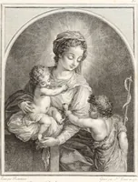An illustration from Collection de cent-vingt estampes, gravée d'après les tableaux & dessins qui composoient le cabinet de m. Poullain ... précédée d'un abrégé historique de la vie des auteurs qui la composent ... Cette suite a été exécutée sous la direction du sieur Fr. Basan ... par de jeunes artistes des deux sexes, dont les talens se font connoître & accroissent de jour en jour. Le sr. Moitte ... en avoit fait les dessins, d'après les tableaux .. (1781)