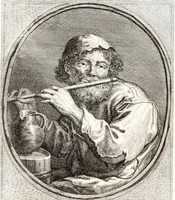An illustration from Collection de cent-vingt estampes, gravée d'après les tableaux & dessins qui composoient le cabinet de m. Poullain ... précédée d'un abrégé historique de la vie des auteurs qui la composent ... Cette suite a été exécutée sous la direction du sieur Fr. Basan ... par de jeunes artistes des deux sexes, dont les talens se font connoître & accroissent de jour en jour. Le sr. Moitte ... en avoit fait les dessins, d'après les tableaux .. (1781)