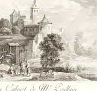 Picture 107 of 126 from Collection de cent-vingt estampes, gravée d'après les tableaux & dessins qui composoient le cabinet de m. Poullain ... précédée d'un abrégé historique de la vie des auteurs qui la composent ... Cette suite a été exécutée sous la direction du sieur Fr. Basan ... par de jeunes artistes des deux sexes, dont les talens se font connoître & accroissent de jour en jour. Le sr. Moitte ... en avoit fait les dessins, d'après les tableaux .. (1781), leaf 222
