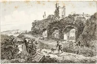 An illustration from Collection de cent-vingt estampes, gravée d'après les tableaux & dessins qui composoient le cabinet de m. Poullain ... précédée d'un abrégé historique de la vie des auteurs qui la composent ... Cette suite a été exécutée sous la direction du sieur Fr. Basan ... par de jeunes artistes des deux sexes, dont les talens se font connoître & accroissent de jour en jour. Le sr. Moitte ... en avoit fait les dessins, d'après les tableaux .. (1781)
