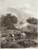 An illustration from Collection de cent-vingt estampes, gravée d'après les tableaux & dessins qui composoient le cabinet de m. Poullain ... précédée d'un abrégé historique de la vie des auteurs qui la composent ... Cette suite a été exécutée sous la direction du sieur Fr. Basan ... par de jeunes artistes des deux sexes, dont les talens se font connoître & accroissent de jour en jour. Le sr. Moitte ... en avoit fait les dessins, d'après les tableaux .. (1781)