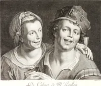 Picture 28 of 126 from Collection de cent-vingt estampes, gravée d'après les tableaux & dessins qui composoient le cabinet de m. Poullain ... précédée d'un abrégé historique de la vie des auteurs qui la composent ... Cette suite a été exécutée sous la direction du sieur Fr. Basan ... par de jeunes artistes des deux sexes, dont les talens se font connoître & accroissent de jour en jour. Le sr. Moitte ... en avoit fait les dessins, d'après les tableaux .. (1781), leaf 76