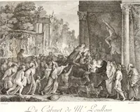 An illustration from Collection de cent-vingt estampes, gravée d'après les tableaux & dessins qui composoient le cabinet de m. Poullain ... précédée d'un abrégé historique de la vie des auteurs qui la composent ... Cette suite a été exécutée sous la direction du sieur Fr. Basan ... par de jeunes artistes des deux sexes, dont les talens se font connoître & accroissent de jour en jour. Le sr. Moitte ... en avoit fait les dessins, d'après les tableaux .. (1781)