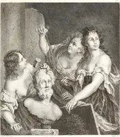 An illustration from Collection de cent-vingt estampes, gravée d'après les tableaux & dessins qui composoient le cabinet de m. Poullain ... précédée d'un abrégé historique de la vie des auteurs qui la composent ... Cette suite a été exécutée sous la direction du sieur Fr. Basan ... par de jeunes artistes des deux sexes, dont les talens se font connoître & accroissent de jour en jour. Le sr. Moitte ... en avoit fait les dessins, d'après les tableaux .. (1781)