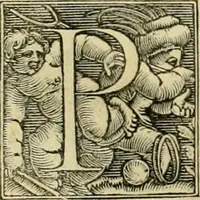 An illustration from Codicis Theodosiani libri XVI : qivbus [sic] svnt ipsorvm principvm avtoritate adiectae novellae Theodosij, Valentiniani, Martiani, Maioriani, Seueri, Caij Institutionum lib. II, Iulij Pauli Receptarum sententiarum lib. V, Gregoriani Codicis lib. V, Hermogeniani lib. I, Papiniani Tit. I : hiis nos adiecimvs ex vetustissimis bibliothecis, eò quod ad ius ciuile pertinerent, & alterius etiam responsa passim in Pandectis legerentur, L. Volusij Metiani lib. de Asse, Iulij Frontini lib. de Controuersijs limitum, cum Aggeni Vrbici Commentarijs (1528)