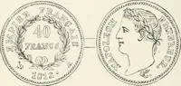 An illustration from The coin book, comprising a history of coinage; a synopsis of the mint laws of the United States; statistics of the coinage from 1792 to 1870; list of current gold and silver coins, and their custom house values; a dictionary of all coins known in ancient and modern times, with their values; the gold and silver product of each state to 1870; list of works on coinage; the daily price of gold from 1862 to 1871. With engravings of the principal coins (1872)