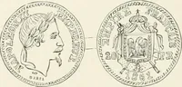 An illustration from The coin book, comprising a history of coinage; a synopsis of the mint laws of the United States; statistics of the coinage from 1792 to 1870; list of current gold and silver coins, and their custom house values; a dictionary of all coins known in ancient and modern times, with their values; the gold and silver product of each state to 1870; list of works on coinage; the daily price of gold from 1862 to 1871. With engravings of the principal coins (1872)