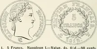 An illustration from The coin book, comprising a history of coinage; a synopsis of the mint laws of the United States; statistics of the coinage from 1792 to 1870; list of current gold and silver coins, and their custom house values; a dictionary of all coins known in ancient and modern times, with their values; the gold and silver product of each state to 1870; list of works on coinage; the daily price of gold from 1862 to 1871. With engravings of the principal coins (1872)