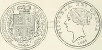 An illustration from The coin book, comprising a history of coinage; a synopsis of the mint laws of the United States; statistics of the coinage from 1792 to 1870; list of current gold and silver coins, and their custom house values; a dictionary of all coins known in ancient and modern times, with their values; the gold and silver product of each state to 1870; list of works on coinage; the daily price of gold from 1862 to 1871. With engravings of the principal coins (1872)